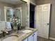 Bathroom features double sinks, granite countertop, and a shower at 1211 Canyon Rock Ct # 111, Raleigh, NC 27610