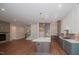Modern kitchen with a large island and marble countertops at 127 Preston Trce, Pittsboro, NC 27312