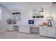 Home office with built-in cabinetry and workspace at 127 Preston Trce, Pittsboro, NC 27312