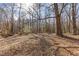 Wooded backyard with a spacious, open area at 1508 Carroll Heights Rd, Zebulon, NC 27597