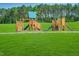 Community playground with wooden play structures, slides, and climbing features at 1565 Goldfinch Perch Ln, Knightdale, NC 27545