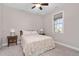 Cozy bedroom with ceiling fan and neutral decor at 182 River Ridge Ln, Timberlake, NC 27583