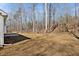 View of a backyard with a partially wooded area at 203 Royal St, Fuquay Varina, NC 27526
