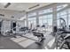 Well-equipped gym with treadmills, weights, and machines, plus city views at 400 W North St # 620, Raleigh, NC 27603