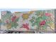 Large, vibrant mural featuring birds and foliage graces the exterior wall near parking at 400 W North St # 620, Raleigh, NC 27603