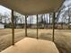 Covered patio with wooden supports, providing a shaded outdoor space overlooking a grassy yard at 406 Maidenhair Pl, Clayton, NC 27520
