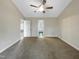 Spacious bedroom with ceiling fan and carpet flooring at 4109 Mangrove Dr, Raleigh, NC 27616