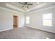 Spacious main bedroom with carpet and ceiling fan at 60 Watermelon Dr, Franklinton, NC 27525