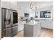 Modern kitchen features stainless steel appliances, white cabinetry, and a kitchen island with bar seating at 712 E Edenton St # 105, Raleigh, NC 27601