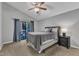 Spacious bedroom with a sliding glass door leading to a private balcony at 1304 Rothes Rd, Cary, NC 27511