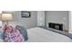 Bedroom showcasing a comfy bed with decorative pillows and a side table lamp at 1304 Rothes Rd, Cary, NC 27511