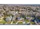Aerial view of a neighborhood featuring upscale homes and mature trees at 2035 Stuart Ct, Burlington, NC 27215