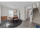 Modern dining room with hardwood floors and a round dining table at 2260 Dunlin Ln, Raleigh, NC 27614