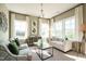 Bright sitting room with large windows and comfy sofas at 3142 Armeria Dr, Apex, NC 27502
