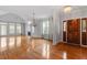 Spacious living room with hardwood floors, fireplace and high ceilings at 3406 Sir Colleton Ct, Raleigh, NC 27612