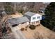 Aerial view of two-story home with attached carport at 4121 Pin Oak Rd, Raleigh, NC 27604