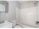 Updated bathroom with a tub and shower combination at 423 Potter St, Durham, NC 27701