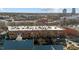 Aerial perspective of a brick building's facade, emphasizing its architecture and urban context at 500 N Duke St # 56-207, Durham, NC 27701