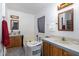 A shared bathroom with dual sinks, a soaking tub, and generous counter space at 5141 Nc-39 N Hwy, Henderson, NC 27537