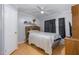 Bedroom includes a ceiling fan and wood-look flooring at 5141 Nc-39 N Hwy, Henderson, NC 27537