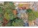 Aerial view showing the home's roof and backyard placement on the lot at 5920 Whittier Dr, Raleigh, NC 27609