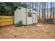 Durable metal and wood shed in a backyard setting at 5920 Whittier Dr, Raleigh, NC 27609