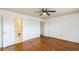 Bedroom with hardwood floors, built in closet and en-suite bathroom at 1113 W Mount Dr, Rocky Mount, NC 27803