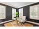 Bright home office with large windows and elegant furniture at 1141 Barley Stone Way, Raleigh, NC 27603