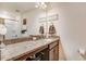 Hall bathroom featuring granite countertops, vanity with storage, and shower with curtain at 130 Daniel Farm Dr, Benson, NC 27504