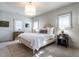Comfortable bedroom featuring a queen-sized bed, two windows, and neutral decor at 1324 Brooks Ave, Raleigh, NC 27607