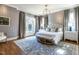 Serene main bedroom with neutral decor, natural light, patterned wallpaper, and a cozy seating area at 1324 Brooks Ave, Raleigh, NC 27607