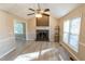 Living room with fireplace and vaulted ceiling at 248 Southgate Dr, Garner, NC 27529