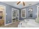 Guest bedroom with mirrored closet and neutral decor at 401 Rosehaven Dr, Raleigh, NC 27609