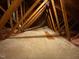 Unfinished attic space with pull-down stairs at 446 Crossvine Close, Pittsboro, NC 27312