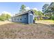 Exterior view of a home with blue siding, black gutters, and a lush green lawn at 0 Cedar Grove Church Rd Rd, Roxboro, NC 27574