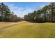 Golf course showcasing a short green grass, a hole marked by a yellow flag, and a tree-lined fairway at 110 Continental Dr, Durham, NC 27712