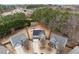 Aerial view of home featuring solar panels and a fenced yard at 12420 Tetons Ct, Durham, NC 27703