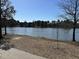 Exterior view of the community lake, enhancing the outdoor appeal of the property at 203 Anniston Ct, Cary, NC 27519