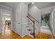 Hardwood floors and a staircase leading to the second floor at 4532 Malvern Rd, Durham, NC 27707