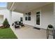 This covered patio has ample space, attractive seating and opens to the backyard at 528 Gainer Dr # 8, Raleigh, NC 27610