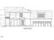 Right side elevation blueprint featuring a three-car garage and second-story balcony at 945 Wilbon Rd, Holly Springs, NC 27540