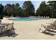 The expansive community pool area features lounge chairs, umbrellas, and a well-maintained pool for enjoyable recreation at 10014 Hammock Bend Bnd, Chapel Hill, NC 27517