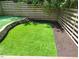 Fenced backyard with well maintained synthetic grass at 107 Bond St, Durham, NC 27707