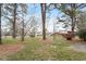 Scenic backyard features mature trees and lush green grass creating a peaceful and private outdoor space at 130 S Estes Dr # G3, Chapel Hill, NC 27514