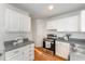 Well-maintained kitchen with white cabinetry, stainless steel appliances, and functional design at 25 Sandstone Ridge Dr, Durham, NC 27713