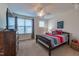 Comfortable bedroom with ceiling fan and a decor at 256 Wembley Dr, Clayton, NC 27527