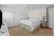 This bedroom offers ample closet space, fan, and room for a peaceful retreat at 3929 Browning Pl, Raleigh, NC 27609