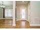 Inviting foyer with decorative glass door and neutral paint scheme, providing a welcoming entrance to the home at 3958 Buckhorn Rd, Sanford, NC 27330