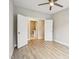 An empty bedroom with double doors that open to a closet with a washer and dryer at 470 Bramble Ln, Clayton, NC 27527