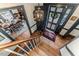 A view of the entryway and dining room from the top of the staircase at 612 W Chisholm St, Sanford, NC 27330